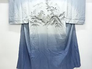 アンティーク　家屋模様単衣男物長襦袢